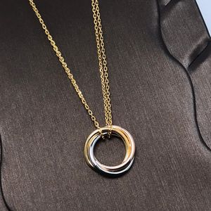 Trinity Halskette für Damen Designer Vergoldet 18 Karat T0P Qualität Höchste Gegenqualität Markendesigner Modeschmuck Premium Geschenke mit Box 002