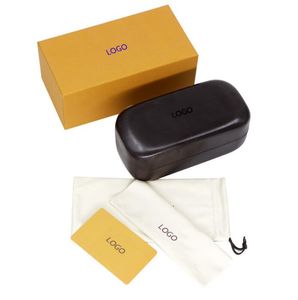 Brand Box Case For Sunglasses Eyeglasses Protective Eyewear Accessories Packaging Classic Yellow Brown Leather Hard Cases