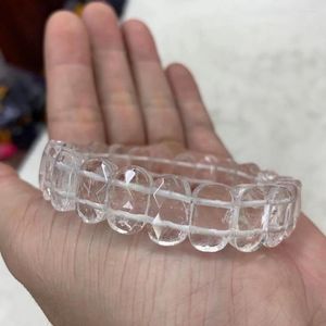 Strand Natural White Rock Quartz/ Crystal Stone Bads Bracelet Bangle Fine Jewely for Woman Gift Wholesale