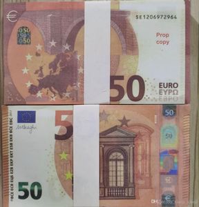 Prop Money 50 Оптовые евро или дети US копировать игрушку 100 шт./Пакет семейная игровая бумага играет реалистичная банкнота fvmck