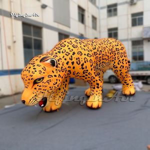 Fantastiskt stort realistiskt uppblåsbara leopardballong djurmodell luft spränger utropande cheetah för parkdekoration