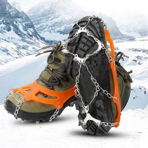 Crampons 19 Teeth Climbing Traction Cleats Stainless Steel AntiSlip Grips Ice Snow Shoes Boots Walking Hiking Accessories 230404