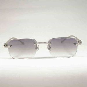 2023 Designer Glasses New Vintage Leopard Style Sunglasses Women Rimless Diamond Cut Metal Frame Glasses For Men Outdoor Club culos Shades