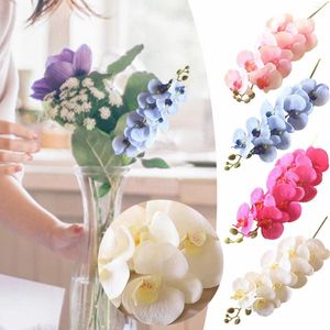 Decorative Flowers Water Velvet Phalaenopsis High Simulation Chinese Wedding Flower Art Home Arch Porch Plants Artificial