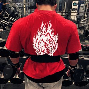 Novo estilo de fitness muscular masculino manga curta cabeça lobo moda marca treinamento esportivo impressão camiseta respirável solto meia manga topo