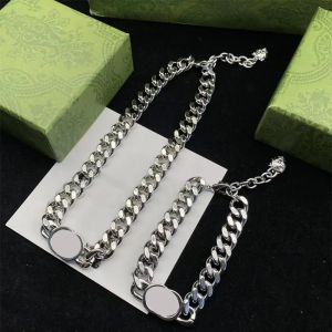 Mens Designer Chains Pulseiras para Mulheres Colar de Prata Aço Inoxidável Jóias Cadeia Colares Luxurys Colares G Pulseira 925 Sterling Silver 237102D