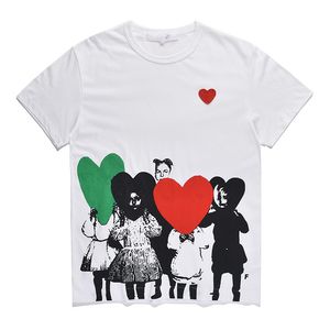 T-shirt da uomo di moda Play Cotton T-shirt da donna traspirante Commes Des Men Tees cdg Bird Image Quick Dry Manica corta Stampa Heart plus size abbigliamento da donna