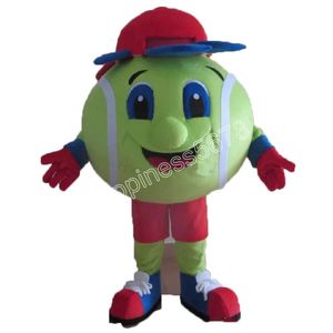 Varm försäljning Tennis Ball Mascot Costumes Cartoon Character Outfit Suit Carnival Adults Size Halloween Christmas Party Carnival Dress Suits