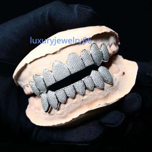 Mens hip hop grillz gold plated sterling silver shining diamonds iced out moissanite grillz custom made for teeth