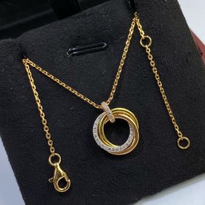 トリニティネックレス女性デザイナーダイヤモンドゴールドメッキ 18 K T0P 品質公式複製ジュエリークリスタルブランドデザイナー絶妙なギフト 004