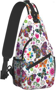 Backpack Butterfly Sling Bag Crossbody Women Men Travel Chest Leisure Sports Outdoor Running Hiking One Size