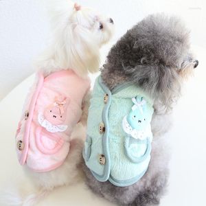 Dog Apparel Pink Green Colors Warm Dresses With Pocket Pets Two Feet Cotton Padded Clothes For Chihuahua Dogs Cute Princess Skirt