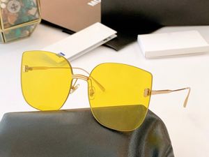 Designer solglasögon för kvinnor kvalitet mode metall solglasögon ramlös design retro damer premium sense ramlös design