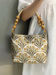 Shoulder Bags Luxury Vintage Embroidery Floral Handbag Bohemian Underarm Purse Small Summer Beach Cloth Tote Bagcatlin_fashion_bags