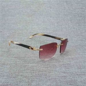 Moda de madeira natural homens pretos búfalo chifre sem orio óculos femininos acessórios de metal moldura Oculos Square Gafas para clube