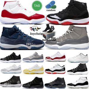 11 Tênis de Basquete Masculino Feminino 11s Cherry Cool Grey Cement Concord Bred UNC Gamma Blue Yellow Snakeskin Space Jam 72-10 25th Anniversary Mens Trainers Sports Tênis