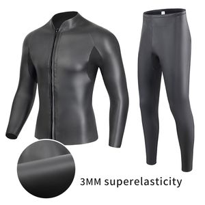 Wetsuits Drysuits 3mm Cr Neoprene Wetsuit Men Top Suit Lim Bonding High Elastic Surfing Winter Swim Snorkling Quick-Torking UV Protection Suit 230404