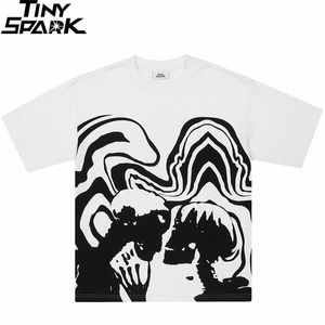 Erkek Tişörtler Erkekler Tshirt Sokak Giyim Korkulu Kafatası İskelet Grafik Tişört Yaz Hip Hop Harajuku Retro Vintage T Shirt Pamuk Pamuk Tees 230404