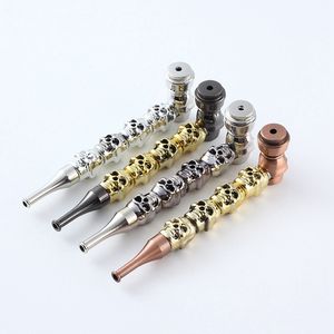 Colorful Metal Alloy Hand Pipes Portable Skull Removable Dry Herb Tobacco Caps Filter Silver Screen Spoon Bowl Innovative Handpipes Smoking Cigarette Holder DHL