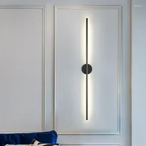 Wall Lamp Long LED Modern Gold Black Sconce Living Room Bedroom Background Stair Indoor Home Decoration Light