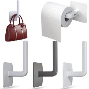 Hooks 1Pcs Toilet Paper Holder Stand Tissue Rack Wall-Mounted Multifunctional Punch-Free Storage Kitchen Bathroom Shelf Organizer