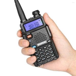 Walkie talkie baofeng uv-5r lcd dual band uhf vhf skinka tvåvägs radioörstycke mjukt fodral