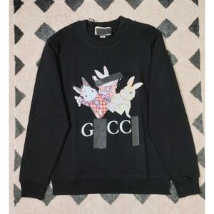 Designer Cucci Hoodies Tracksuit Gu Home 22023FW Autumn and Winter New Cat Rabbit Cartoon Digital Spray Printing Letter unisex tröja