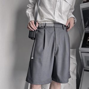 Men's Shorts Summer Suit Men Fashion Social Mens Dress Korean Loose Business Casual Grey Black Office Formal
