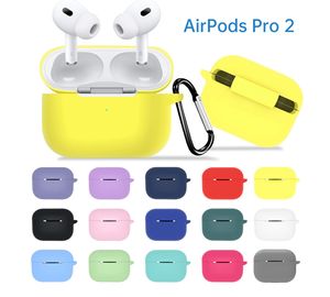 2.5MM Drop-proof Protective Earphone Cases For Airpods Pro 2 Anti-fingerprint Bluetooth Silicone Headphone With Hook
