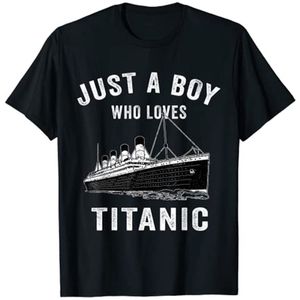 Mens Tshirts Bara en pojke som älskar Titanic Classic Ship Lover Kids Tshirt 230404