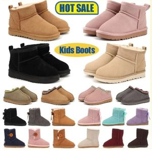 Kinderstiefel Kid Tasman Hausschuhe Australien Kinder Schneestiefel Winter Kleinkind Classic Ultra Mini Jungen Booties Kind Pelz Kind für Mädchen Baby mit Schleifen