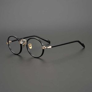 20% off for luxury designers Japanese small round frame pure titanium medium gold beam plate glasses square face can be equipped with high