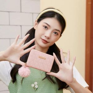 Uchwyty kart Trendy klasyczne dla dziewcząt wielofunkcyjny fryzura pu skóra mała moneta torebka koreańska torba pieniędzy kobiet portfele
