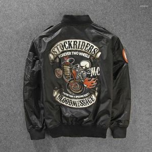 Kurtki męskie Stockriders Motorcycle Bomber Trench Men Baseball Skull Pilot Pilot Windbreaker Thin Spring Autumn 2023