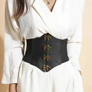 Cinture Retro di grandi dimensioni con sigillo da donna, ampia cintura in vita decorativa Steampunk per abito da corsetto con senso di design multidimensionale