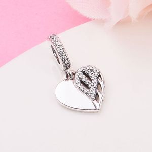 925 Sterling Silver Heart Angel Dangle Pärla passar europeiska smycken Pandora Style Charm Armband