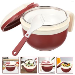 Ciotole Bento Container Prep Meal Ramen Bowl Lid Instant Noodle Built-in