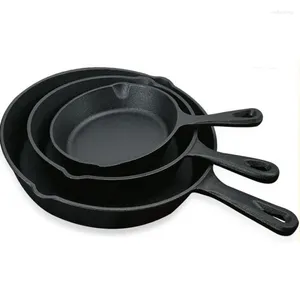 Pans Cast Iron Frying Pan Skillet Kitchen Pot Breakfast Omelette Pancake Induction Cooking Cookware Fried Steak Eggs