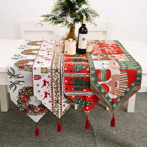 Novas decorações de natal malhas bandeira de mesa criativa toalha de mesa de natal decoração de casa