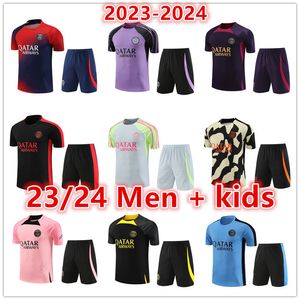 2023 2024 Maillot Paris Mbappe Tracksuit Futebol Jerseys Camisa de Treinamento Homens e Crianças 23 24 Futebol Tracksuit Jersey Shorts Kit Survetement Foot Camisetas Futbol
