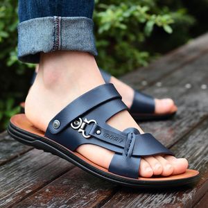Sandals Men's Summer Opentoed Fashion Trend Trend Beach Shoes Slippers Mens Leather 230404