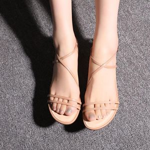 Sandals Big Size 9 10 11 12 High Heels Women Shoes Woman Summer Ladies One-word Strap Buckled With Thick