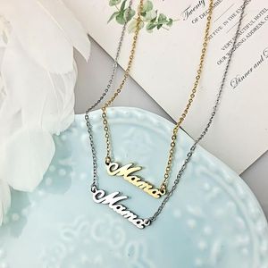 Chains MaMa Letter Necklace Female Simple Fashion Titanium Steel Accessories Stainless Cutting Trend Hypoallergenic Collarbon