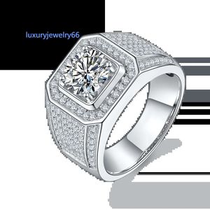 Engagement Wedding Rings Jewelry Gold Plated High Quality in Stock 925 Sterling Silver with 2ct Moissanite New for Men 18K White