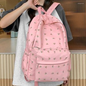 Backpack Flower Printing Woman 2023 Cute School Torebka School Book Torba dla nastoletnich dziewcząt chłopców wysokiej jakości plecak