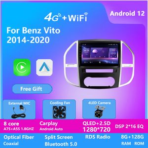 Android Car Video Player com conexão de telefone celular para Vito 2014-2020 Multimedia Auto Estéreo Bluetooth WiFi GPS Navegação