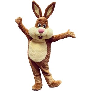 2024 Costume da mascotte coniglio marrone super carino Costume da coniglietto pasquale in peluche Costume a tema cartone animato
