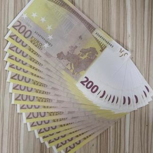 Лучшая 3а фальшивая копия денег Euro Prop 021 Collection Props 100pcs/Pack Banknotes Детская вычислительная игра 200 банкнота для сложенной реалистичной PA Spdvk