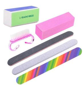 Whole 6PCS Nail Manicure Kit Nail Files Brush Durable Buffing Sanding File Polish Tool Nail Skin Beauty Care Tool3341938