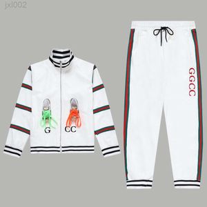 Designer Cucci Hoodies Tracksuit Gu Family Lace Contrast Jacquard Ribbon Set Autumn Clothes Autumn Trousers Long Sleeve Casual Set Mens and Womens Same Spring and Au